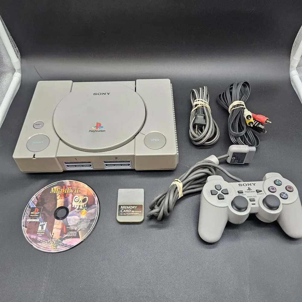 Sony PlayStation 1 Video Game Console Bundle Medievil 2 Disc Only Tested Working